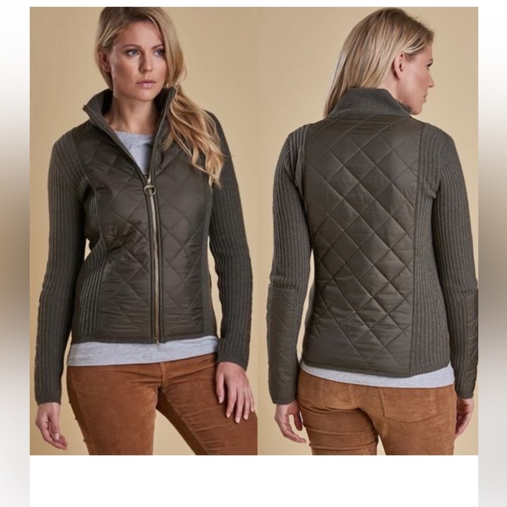 Barbour Sporting Zip Knit Jacket US 10 Olive